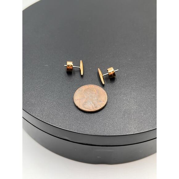 Michael Kors Rose Gold Mini Stud Earrings Designer Bags Spear Shape - Picture 12 of 13